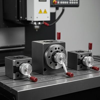 Fixtures d'axes en acier trempé avec précision de répétition de 0,005 mm et verrouillage manuel pour le travail CNC à 3/4/5 axes